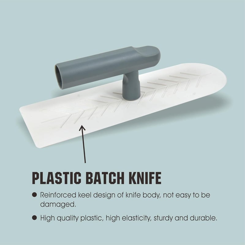 Hanroy Plastic Trowel with Gray Comfortable Grip Handle, Includes 3.3" x 9.6'' Finishing Trowels, Lightweight Mounting, Round End, Suitable for Scrape,Plastering and Paint Walls(D1155) - Image 3